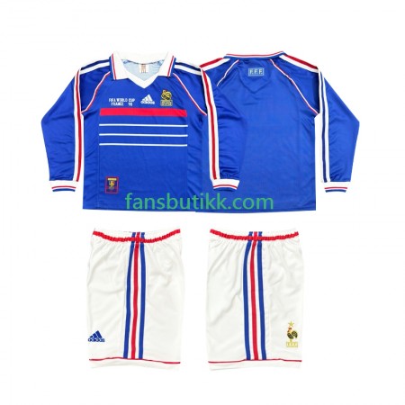 Fotballdrakt Frankrike Barn Retro Hjemmetrøye 1998 Langermet